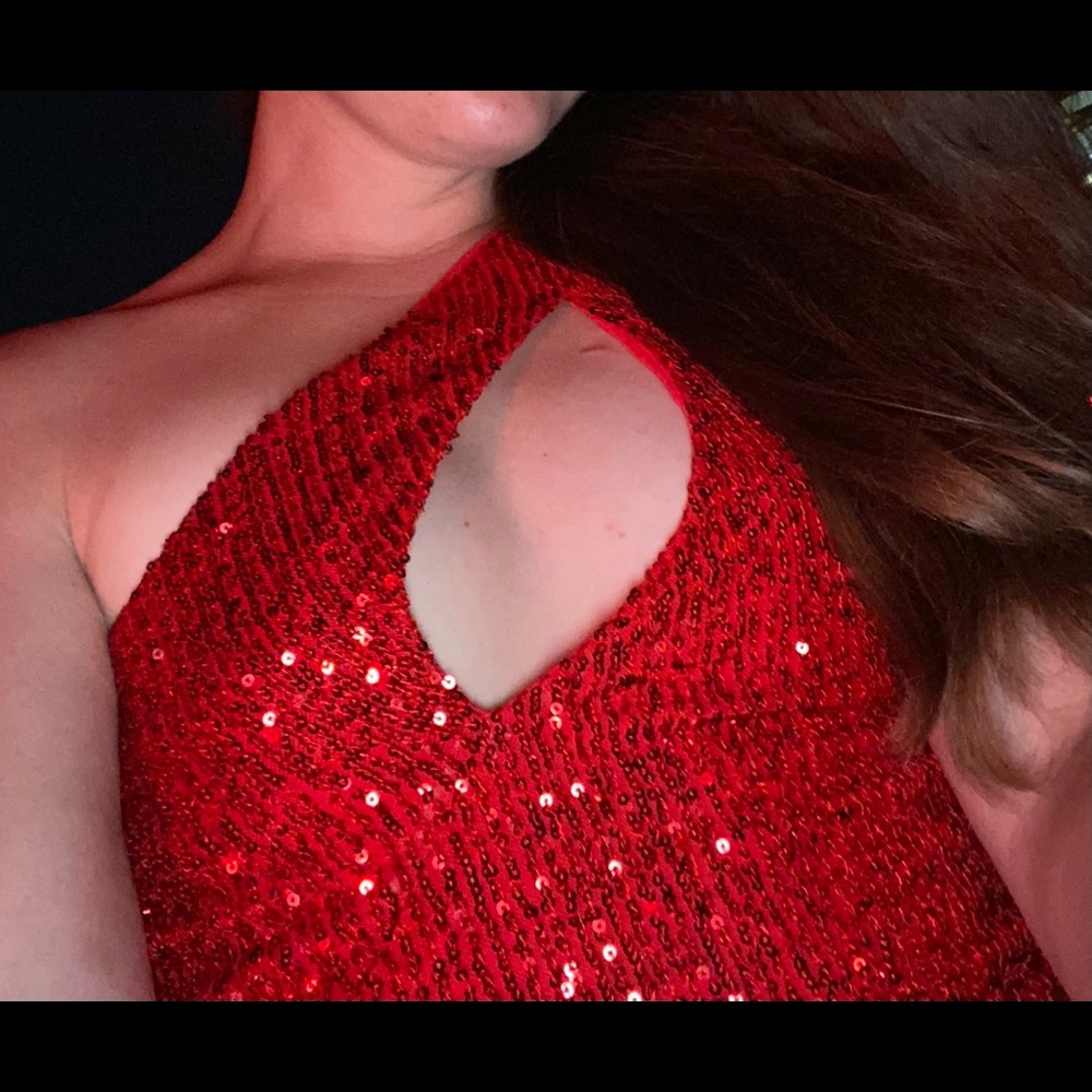 sexy Red sequin sequin bodysuit top